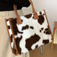 Leopard Plush Cow tote