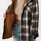 Plaid Pattern Sherpa Lined Hooded Shacket