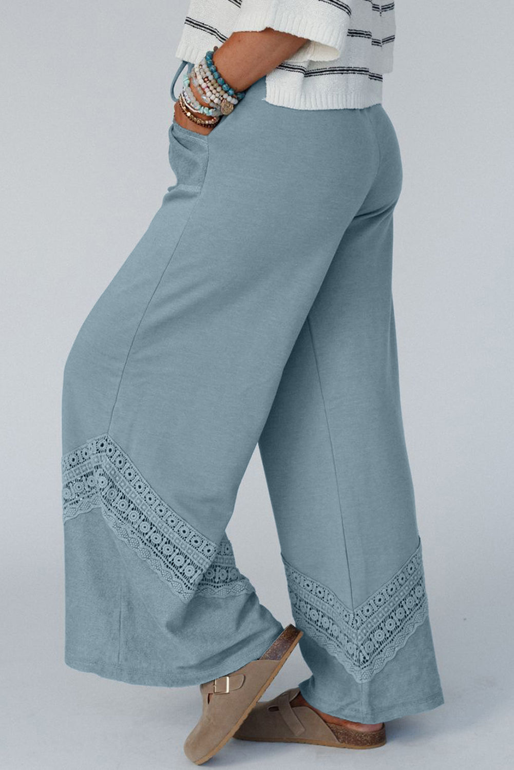 Lace Crochet Patched Pants