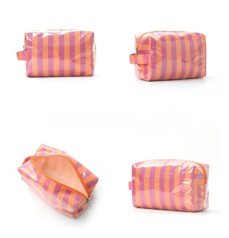 Durable PVC Polka Dot Leopard Print Makeup Bag