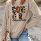 Western Cowgirl Graphic Corduroy Baggy Sweatshirt