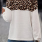 Leopard Waffle Knit Patchwork Top