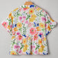 Floral Boxy Fit Ruffled Short Sleeve V Neck Blouse