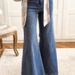 High Waist Button Zip Fly Bell Bottom Jeans
