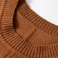 Ribbed Detail Solid Color Mini Sweater Dress