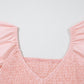 V Neck Flutter Sleeve Smocked Bodice High Waist Ruffle Maxi Dress