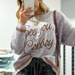 See You Cowboy Embroidered Western Graphic Sweater