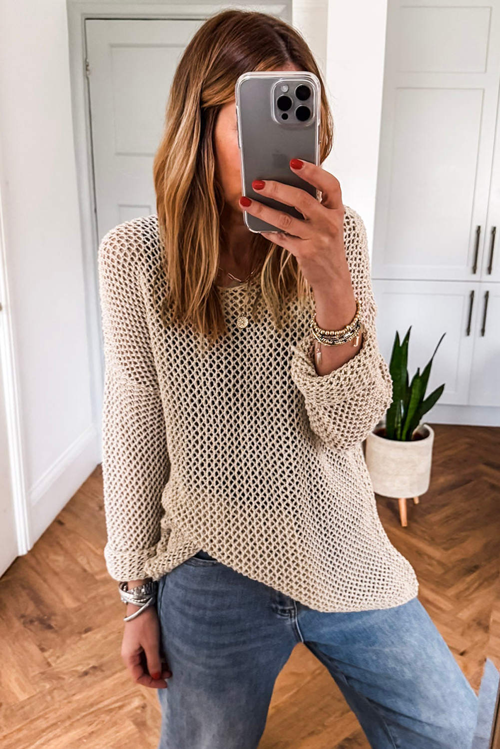 Crochet Hollow-out Jumper Top Sweater
