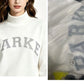 White Lettering on Gray MockNeck Sweatshirt