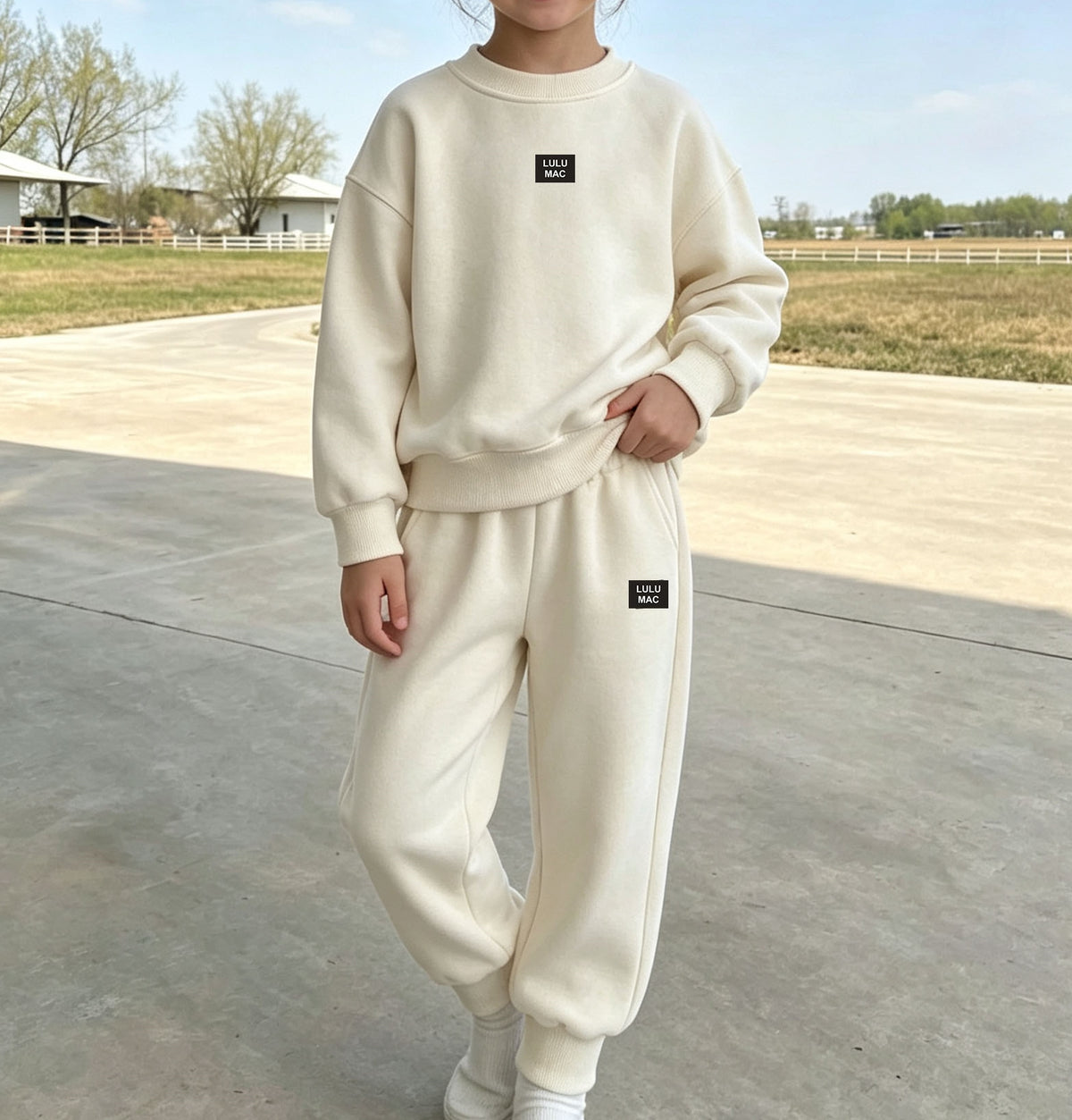 Kids Casual Tracksuit Set Long Sleeve Crewneck Sweatshirt and Jogger