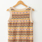 Eyelet Crochet Round Neck Sweater Vest