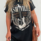 Nashville Guitar Print Crew Neck T Shirt Mini Dress