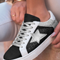 Star Patchwork Sequined Lace-up Sneakers