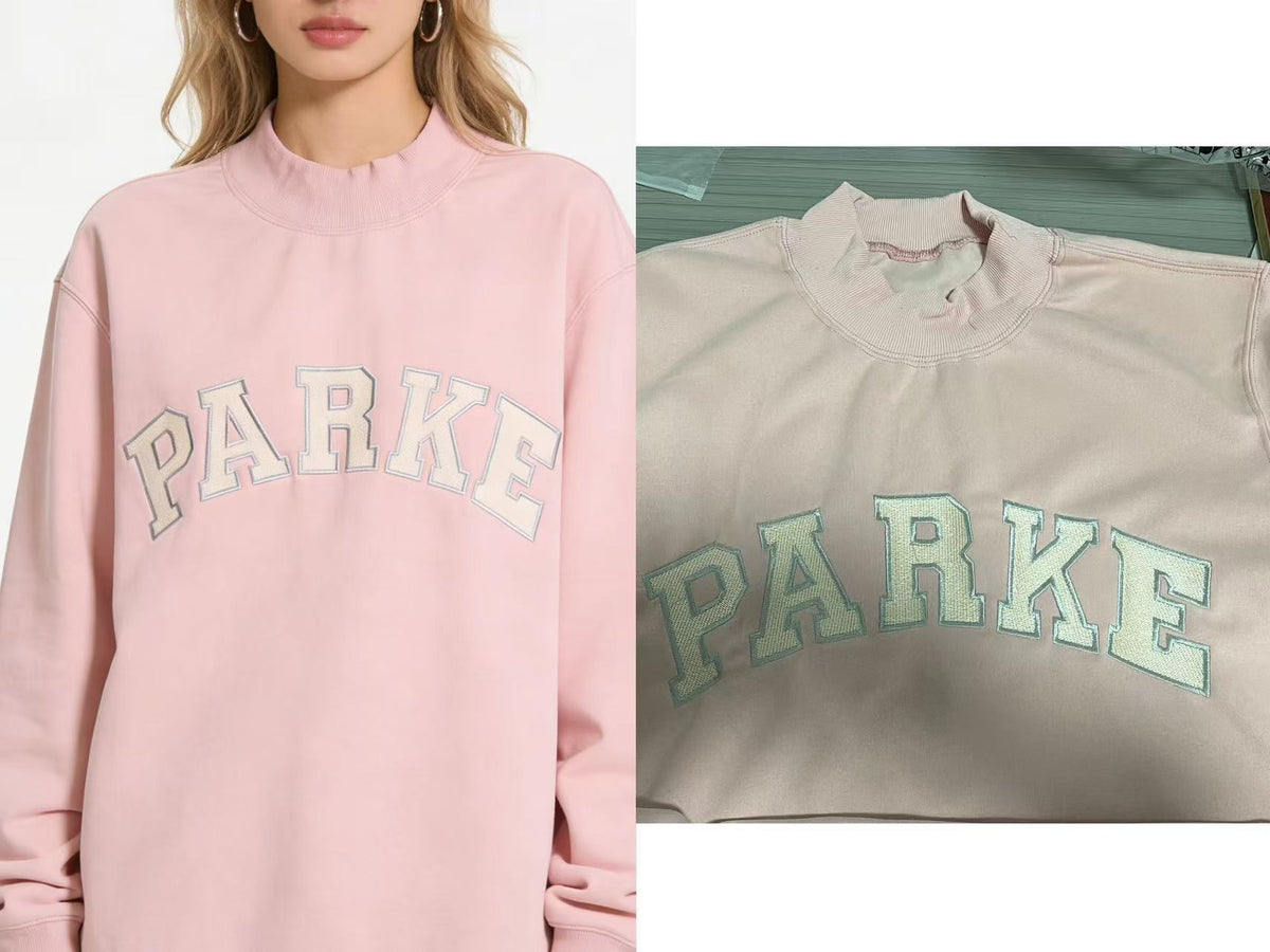 Pink Varsity MockNeck Sweatshirt