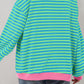 Oversized Contrast Trim Pullover Sweatshirt