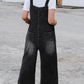 Distressed Pocket Wide Leg Denim Overall