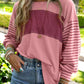 Colorblock Striped Bishop Sleeve Top