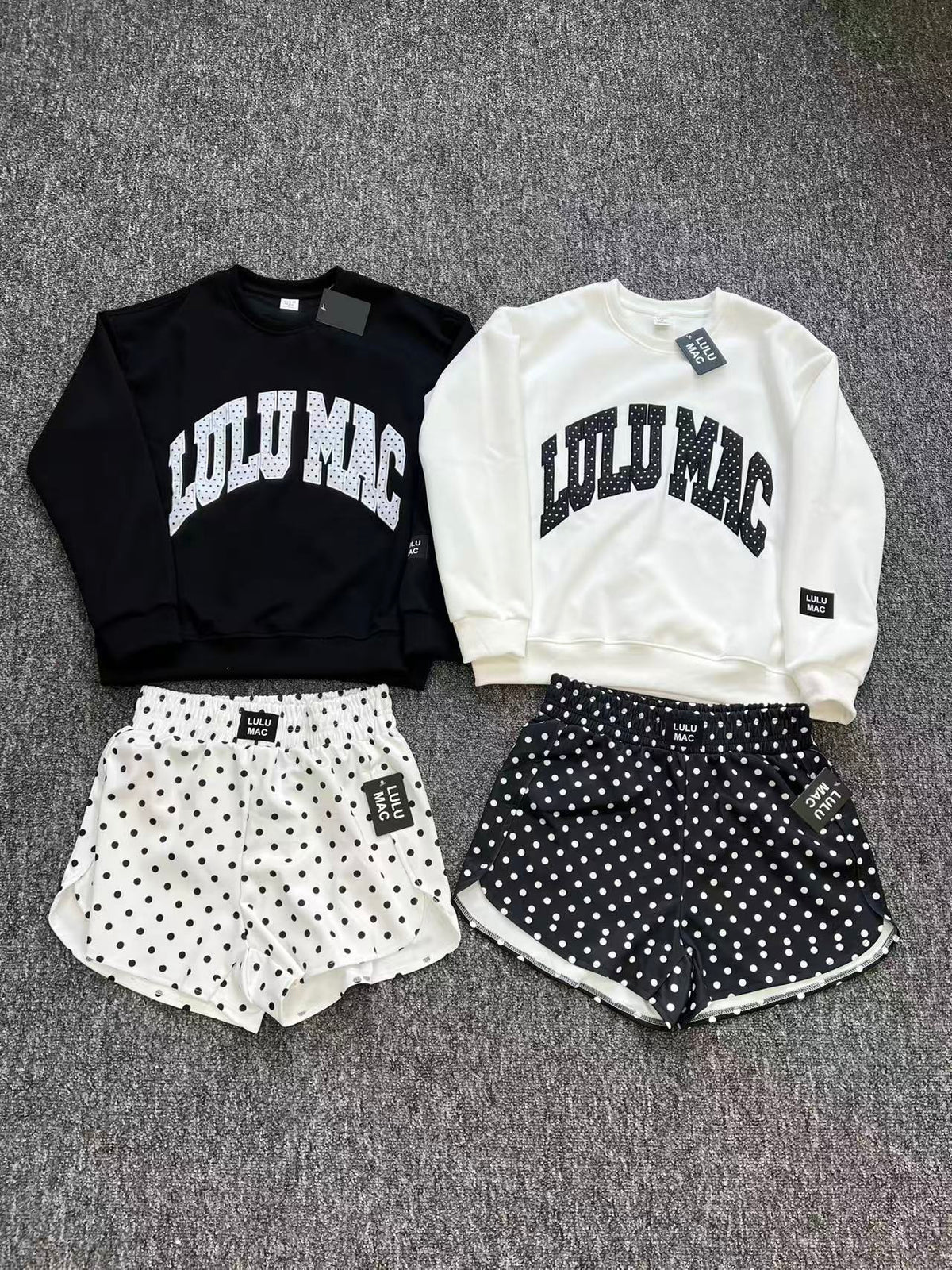 Sweatshirt and Patterned Shorts Set Collection