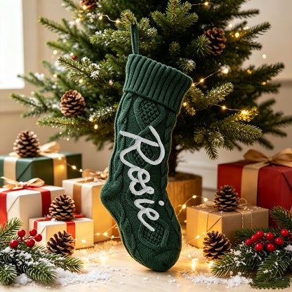 Custom Handmade Embroidered Christmas Stocking
