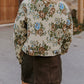 Floral Print Zip Up Contrast Collared Jacket