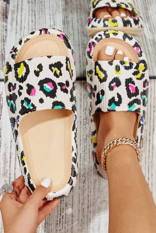Adult and Kid Leopard Thick Sole Slippers