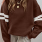 Varsity Striped Detail Drop Shoulder Oversized Sweatshirt