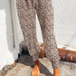 Leopard Elastic Waist Casual Joggers
