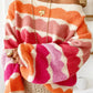 Wave Striped Balloon Sleeve Loose Sweater