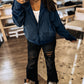 Splicing Zip Up Front Button Hooded Jacket