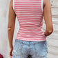 Stripe Contrast Sleeveless Slim Top