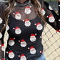 Christmas Fashion Print Slim Fit Long Sleeve Top