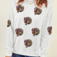 Thanksgiving Turkey Sequin Patched Pullover Sweatshirt