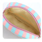 Personalized Embroidered Striped Canvas Toiletry Bag/Makeup Bag