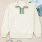 Striped Patchwork Zip Collar Pullover Sweatshirt