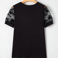 Flora Lace Patchwork Crew Neck T Shirt