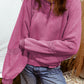 Notched Neck Mineral Wash Baggy Sweatshirt