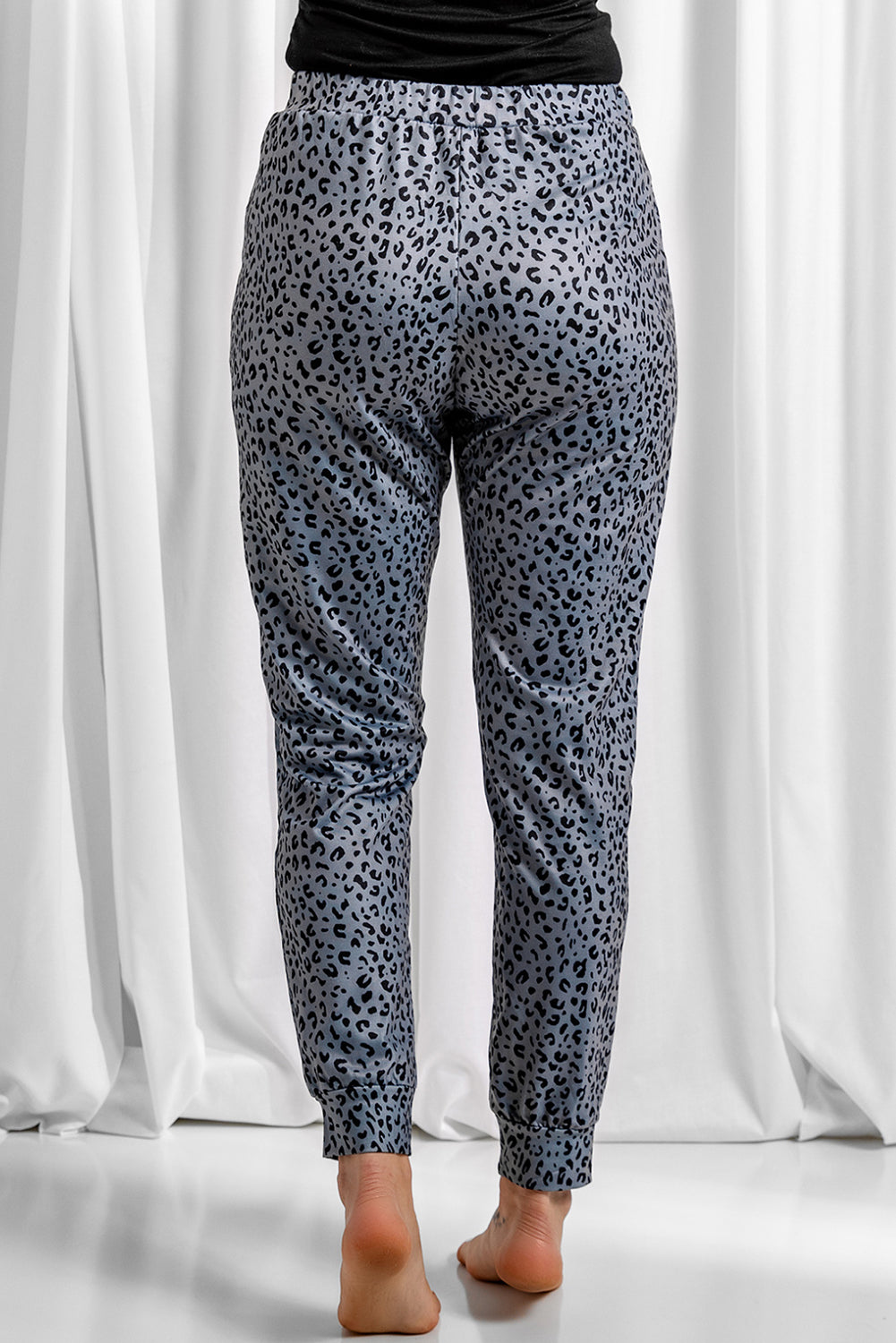 Leopard Elastic Waist Casual Joggers