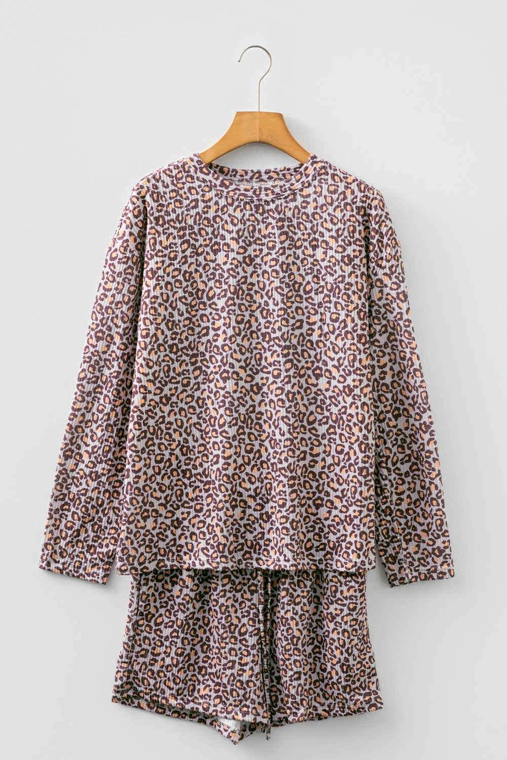 Long Sleeve Top Drawstring Shorts 2pcs Outfit