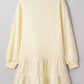 Double Tiered Ruffle Hem Long Sleeve Loose Mini Dress