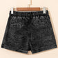 Drawstring High Waist Pocketed Denim Shorts