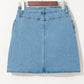 Acid Wash Bowknot Details High Waist Denim Skirt