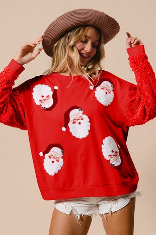 Christmas Sequin Sleeve Sweatshirt