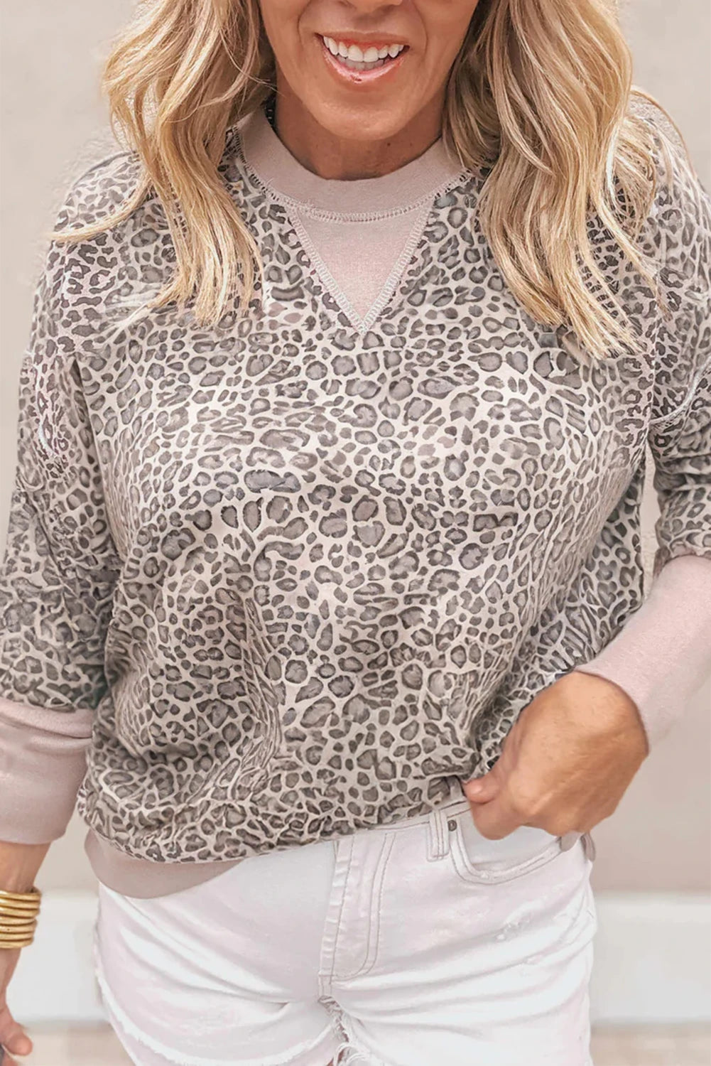 Patchwork Crew Neck Sweatshirt