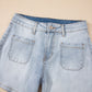 Light Wash High Rise Denim Shorts