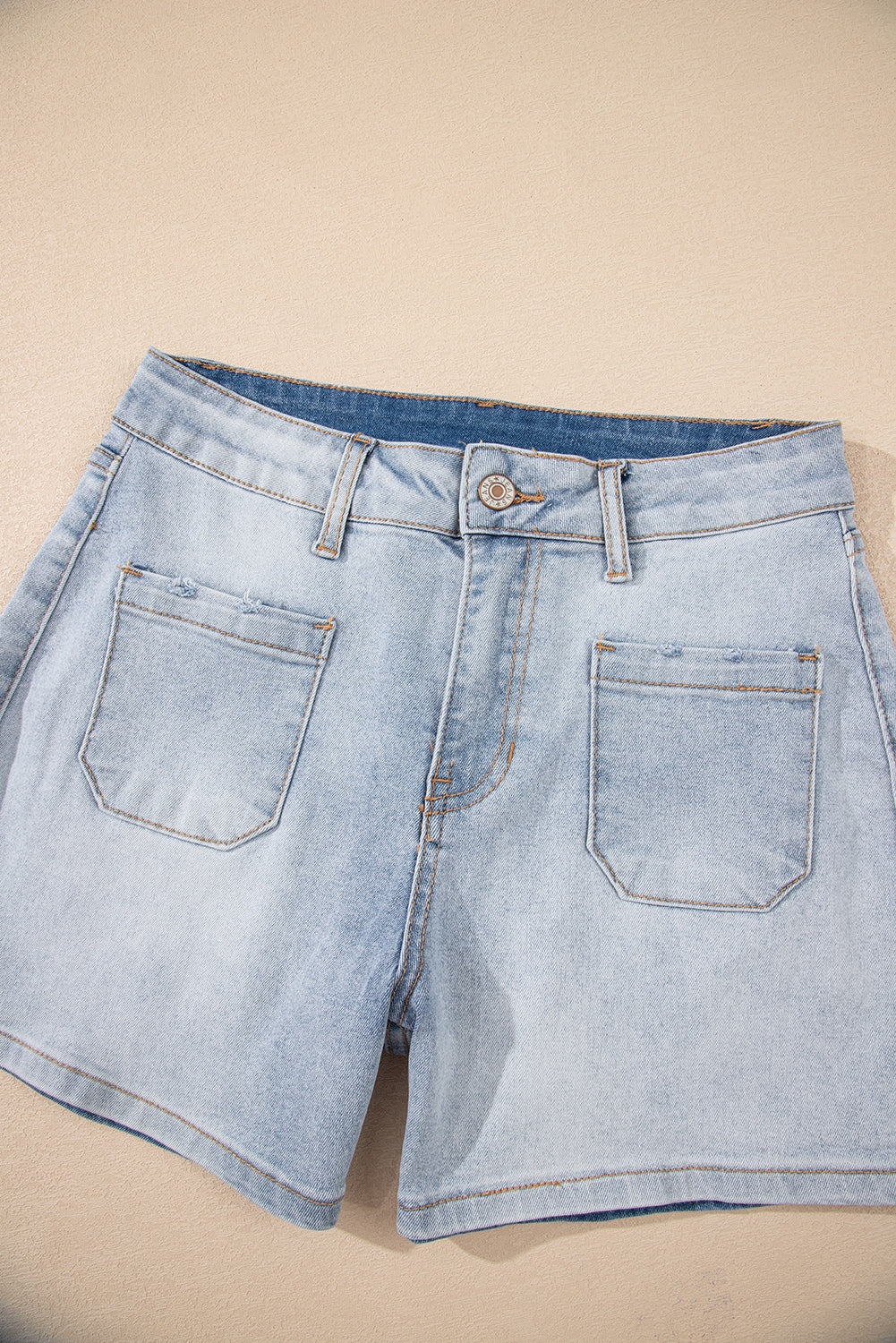Light Wash High Rise Denim Shorts