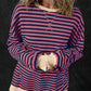 Oversized Contrast Trim Pullover Sweatshirt