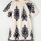 Western Print Ruffled Short Sleeve Loose Dress