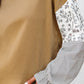 Floral Striped Patchwork Ruffled Sleeve Crew Neck Sweatshirt