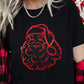 Rhinestone Santa Claus Christmas Graphic T Shirt
