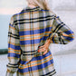 Geometric Plaid Print Pocketed Shacket